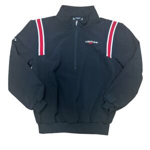 Boombah USSSA 1/4 Zip Pullover M‎ 97% Poly Stretch Black Red Stripe